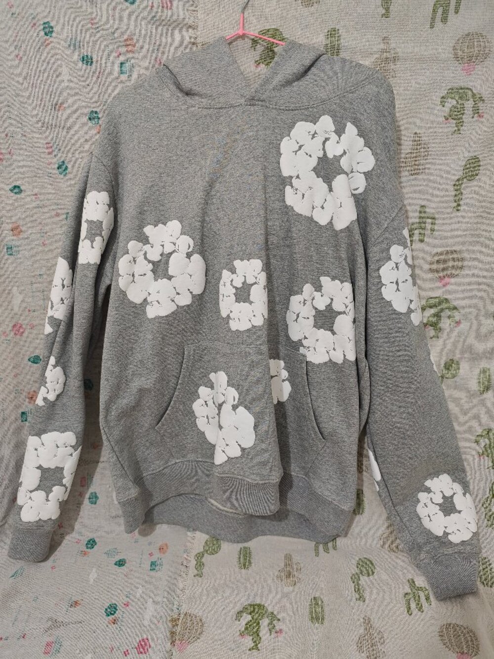 Denim Tears Heather Grey Cotton Wreath Hoodie L Unisex
